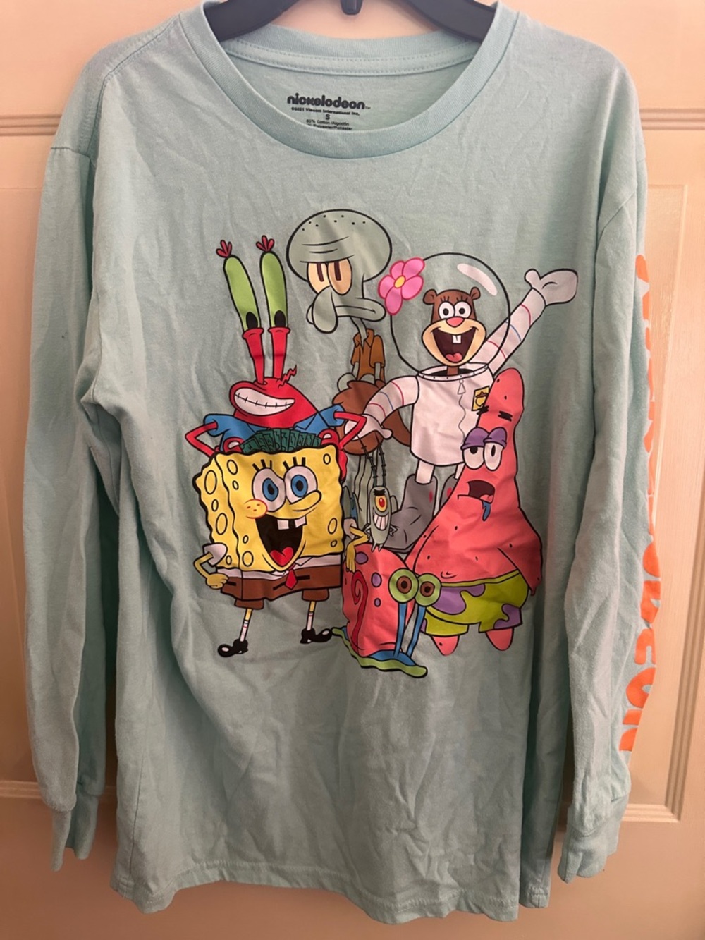 Nickelodeon Light Blue SpongeBob & Friends Long-Sleeve Tee